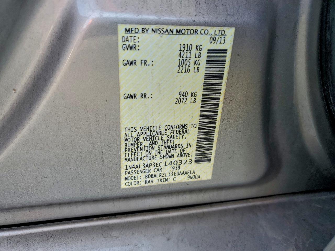 2014 NISSAN ALTIMA 2.5 photo 13
