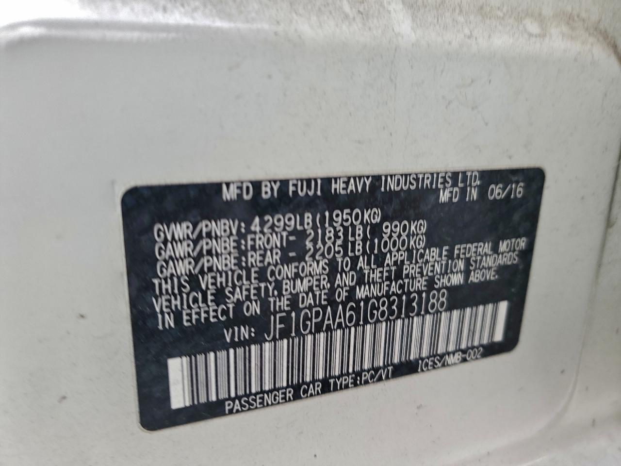 2016 SUBARU IMPREZA photo 12