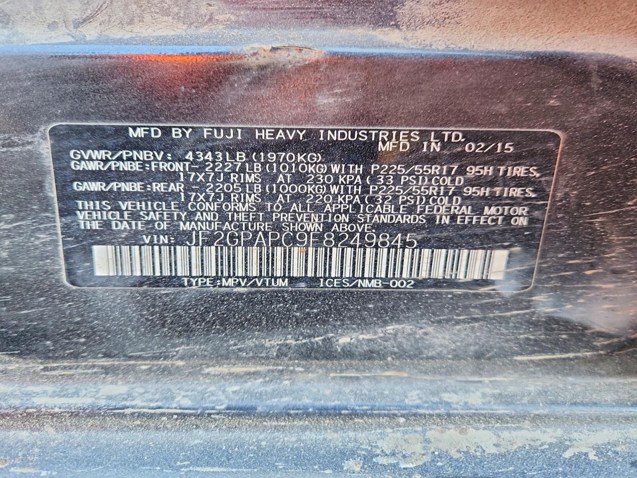 2015 SUBARU XV CROSSTREK 2.0 LIMITED photo 13