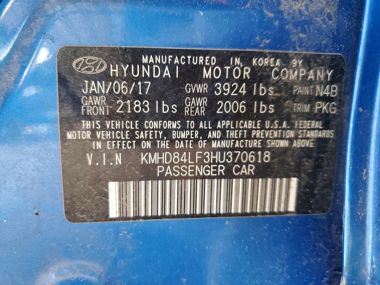 2017 HYUNDAI ELANTRA SE photo 12