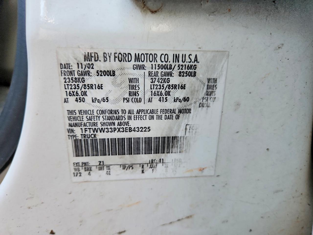 2003 FORD F350 SUPER DUTY photo 10