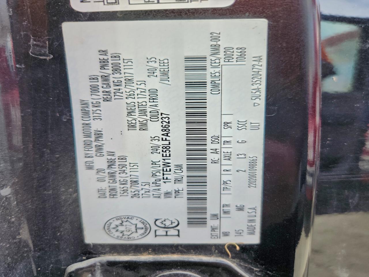 2020 FORD F150 SUPERCREW photo 12