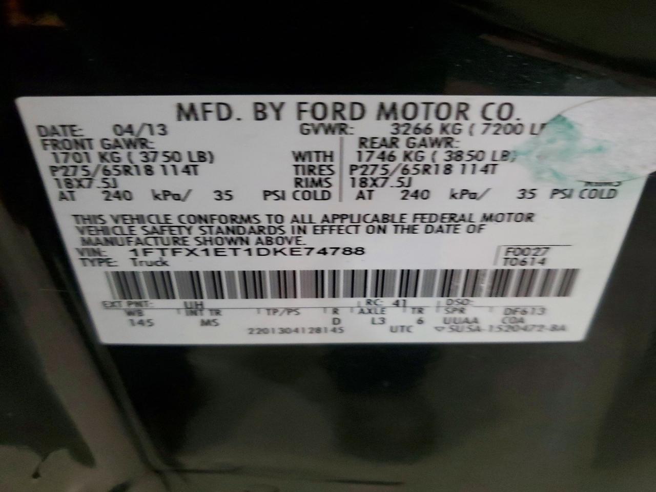 2013 FORD F150 SUPER CAB photo 12