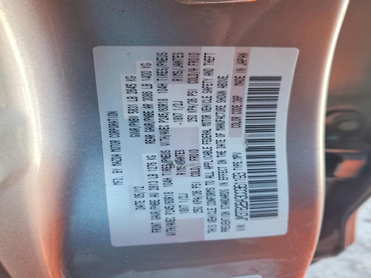 2012 MAZDA CX-9 photo 13