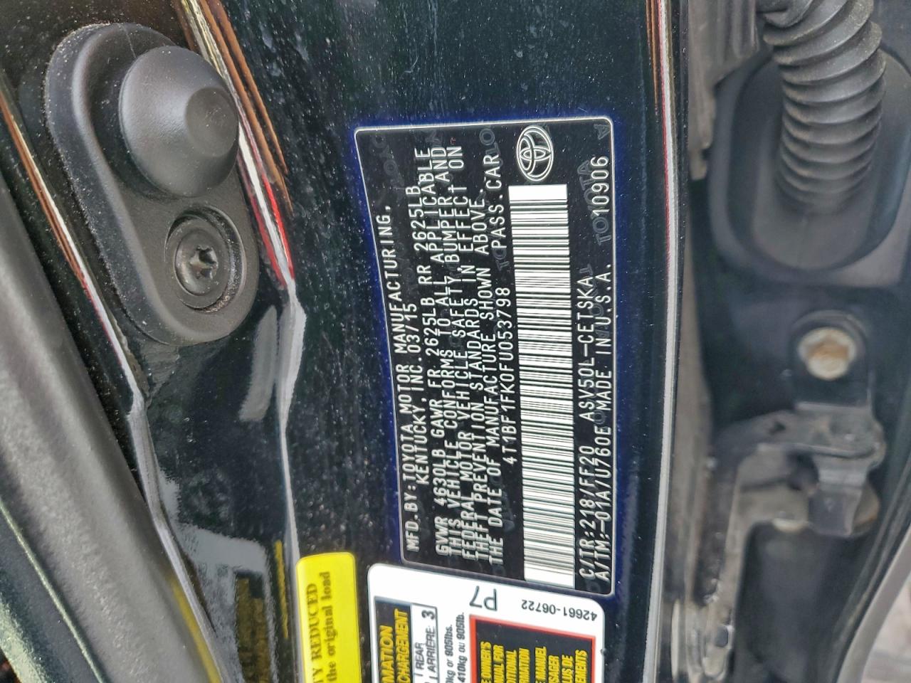 2015 TOYOTA CAMRY LE photo 12