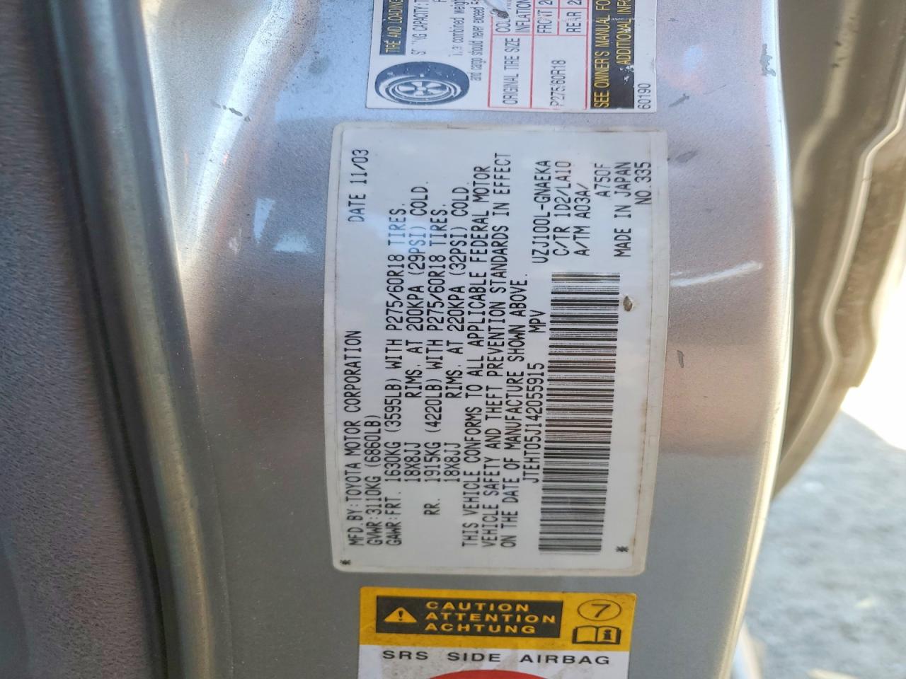 2004 TOYOTA LAND CRUISER photo 13
