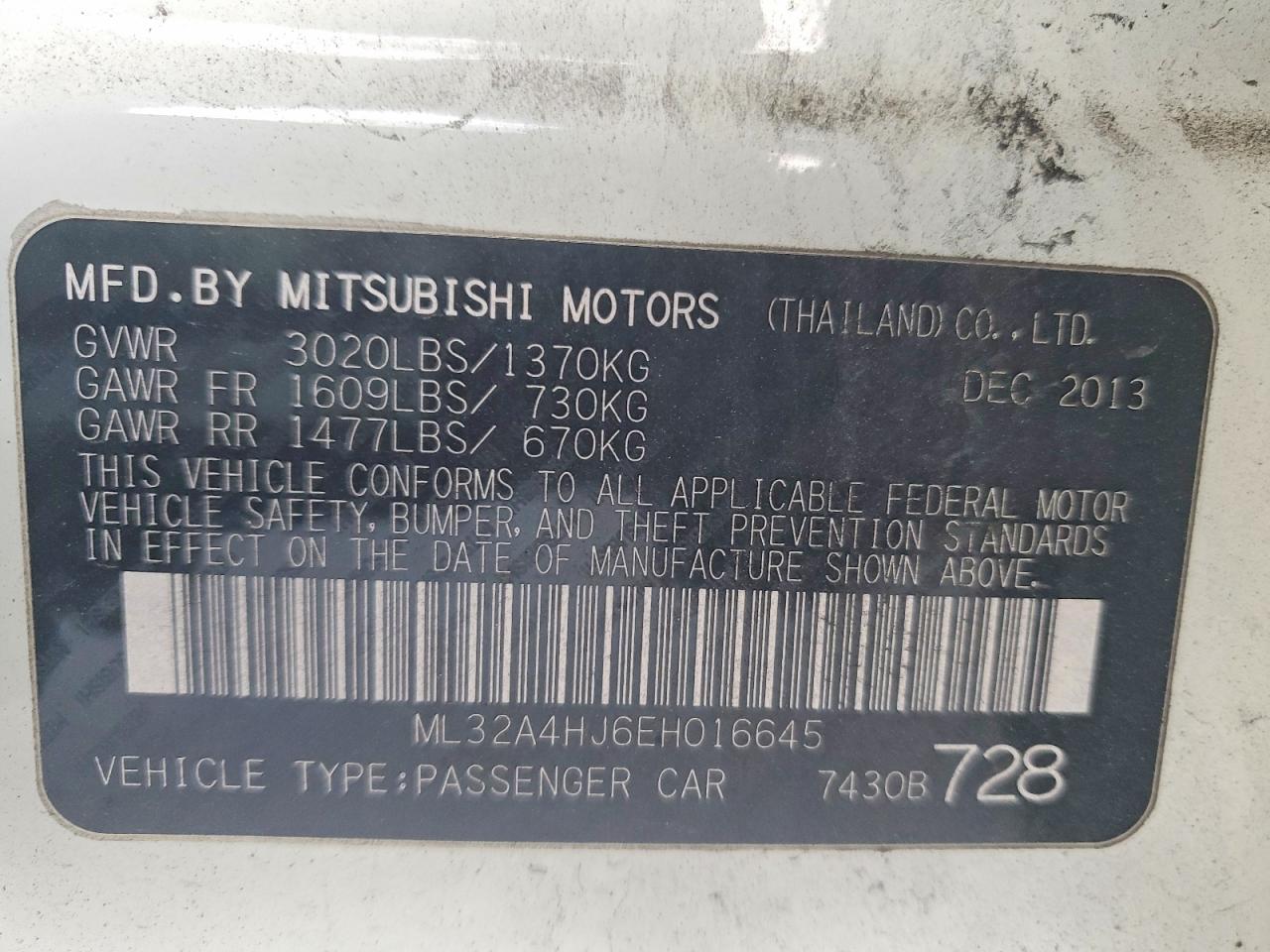 2014 MITSUBISHI MIRAGE ES photo 12