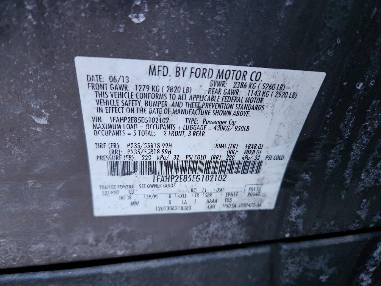 2014 FORD TAURUS SEL photo 12