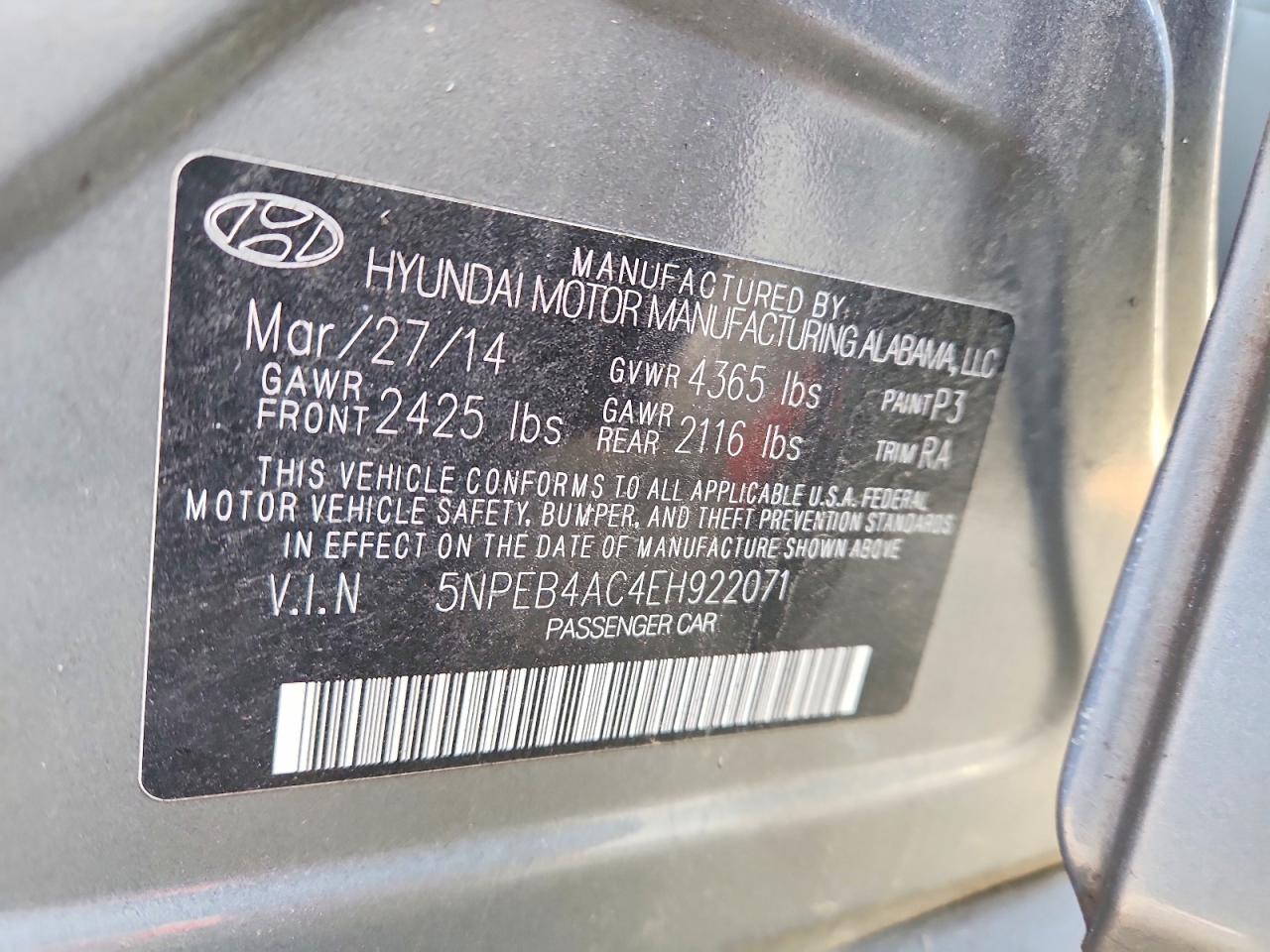 2014 HYUNDAI SONATA GLS photo 12