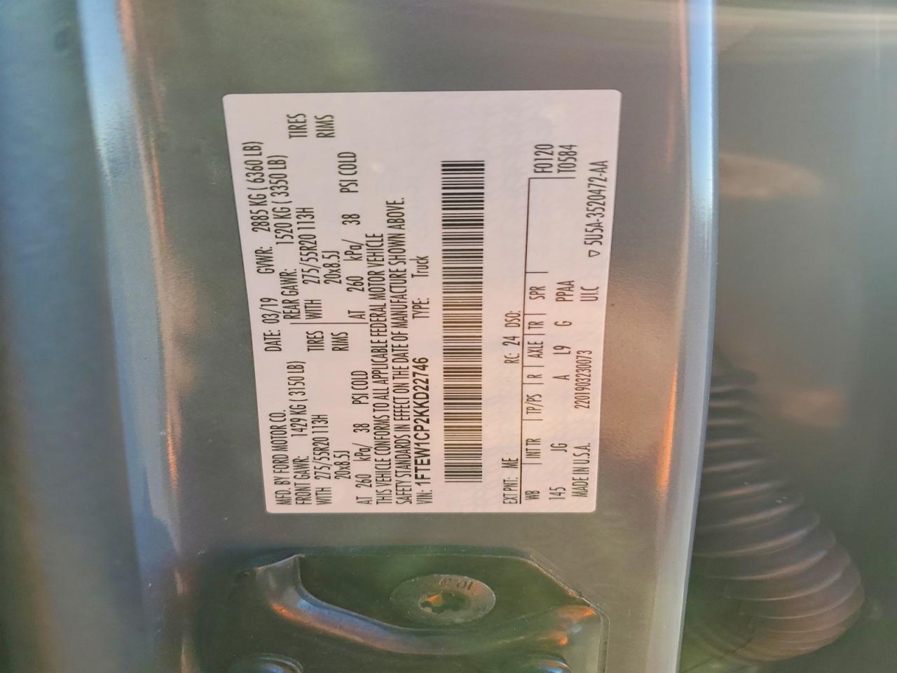 2019 FORD F150 SUPERCREW photo 13