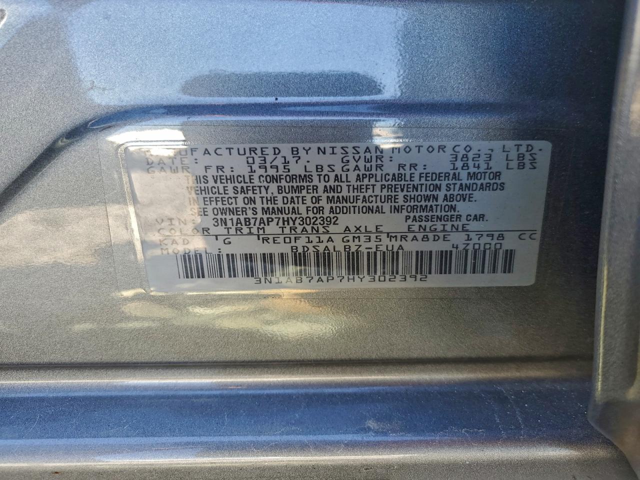 2017 NISSAN SENTRA S photo 13