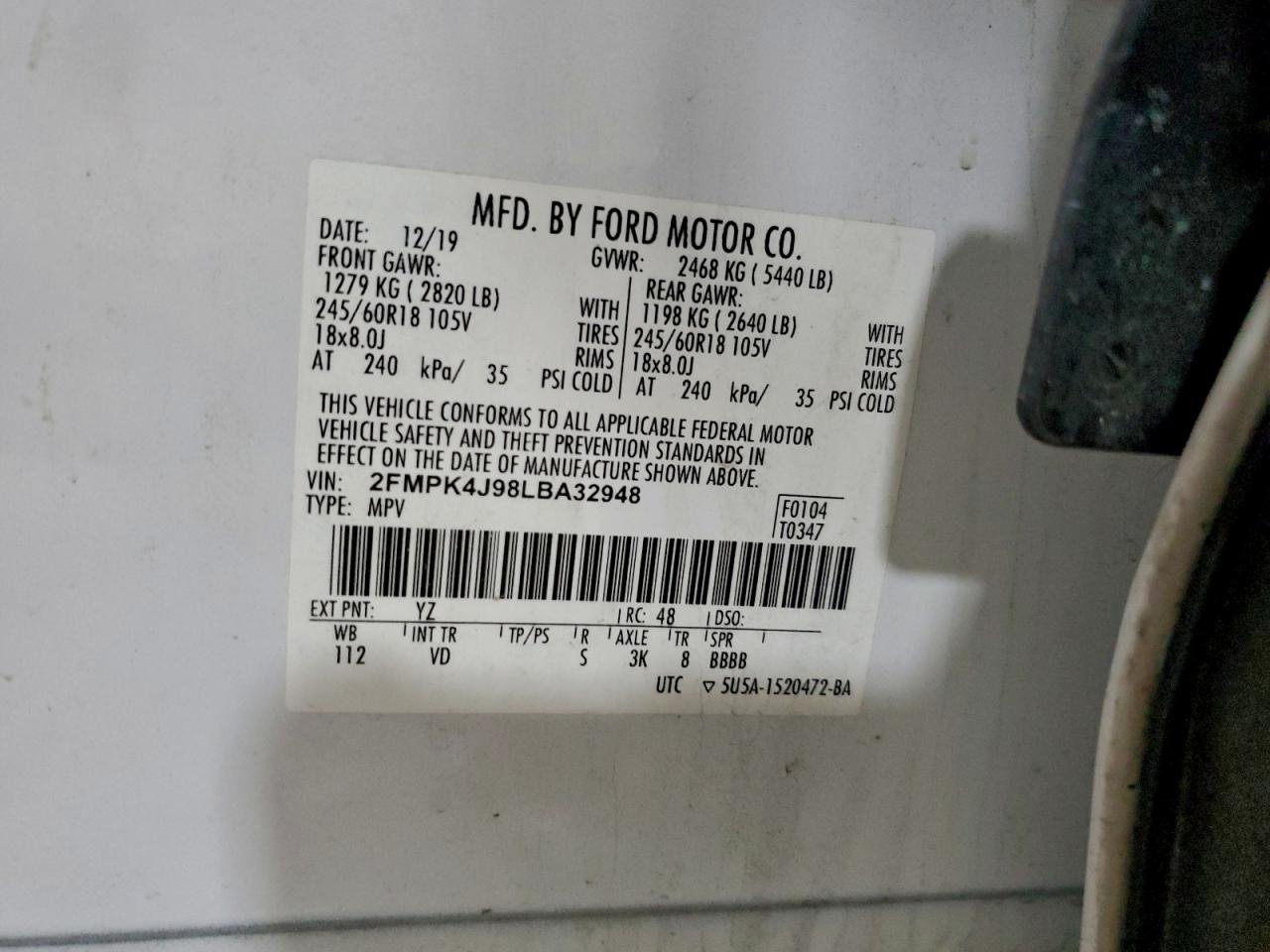 2020 FORD EDGE SEL photo 13