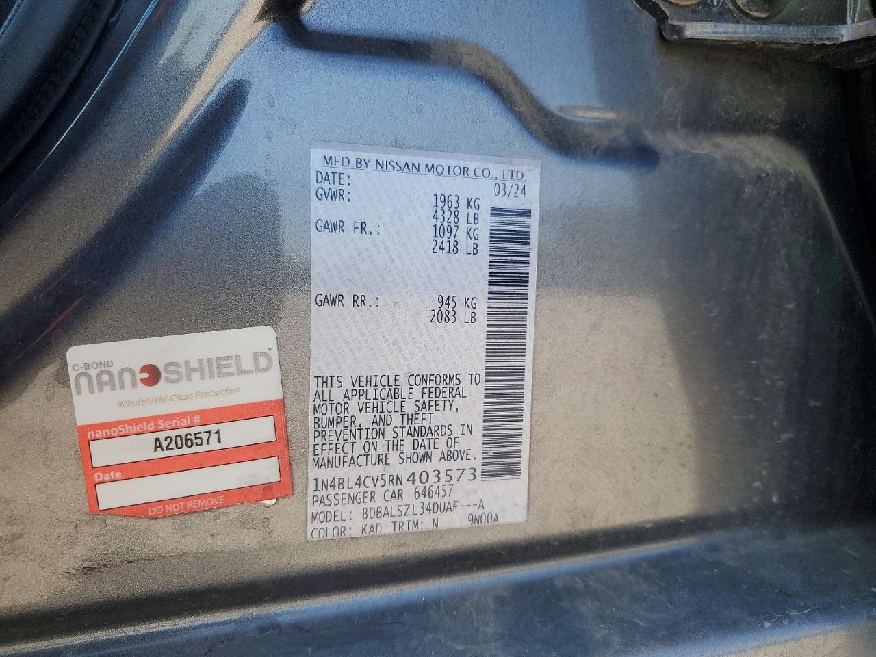 2024 NISSAN ALTIMA SR photo 13