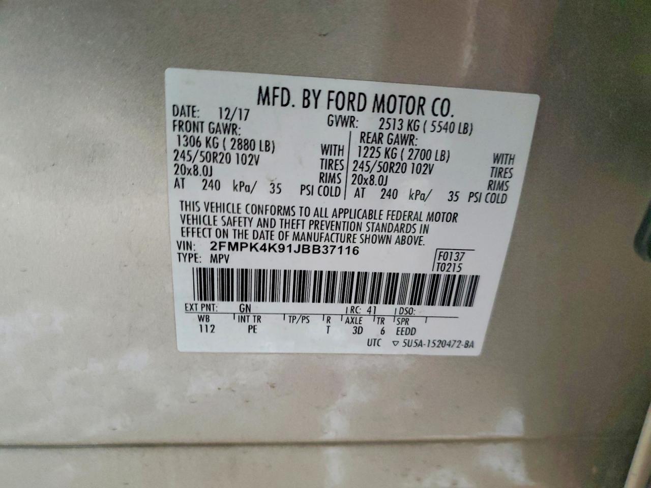 2018 FORD EDGE TITANIUM photo 25