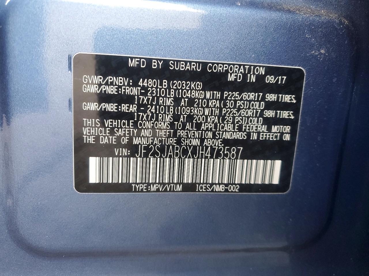 2018 SUBARU FORESTER 2.5I photo 13