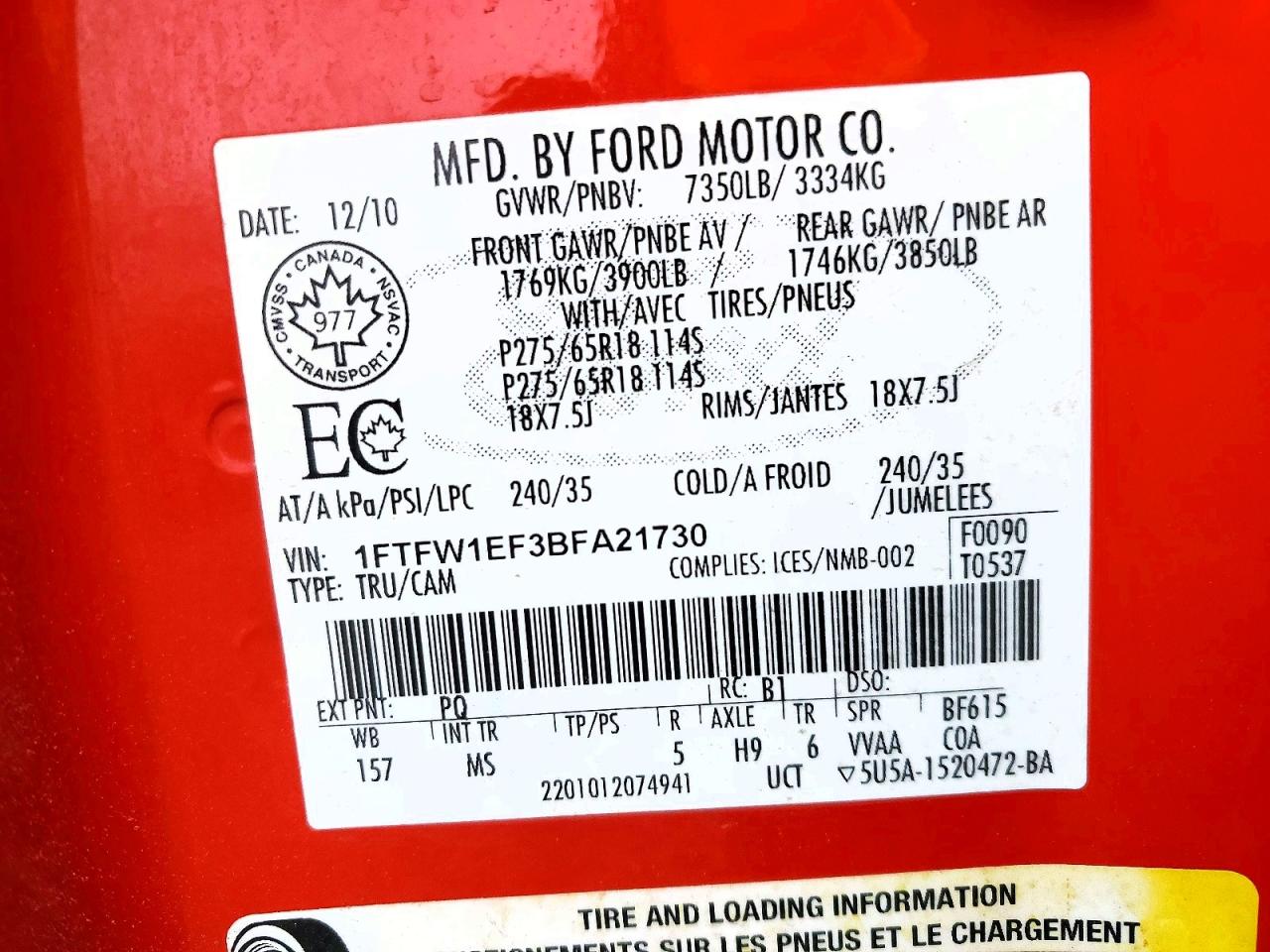 2011 FORD F150 SUPERCREW photo 23