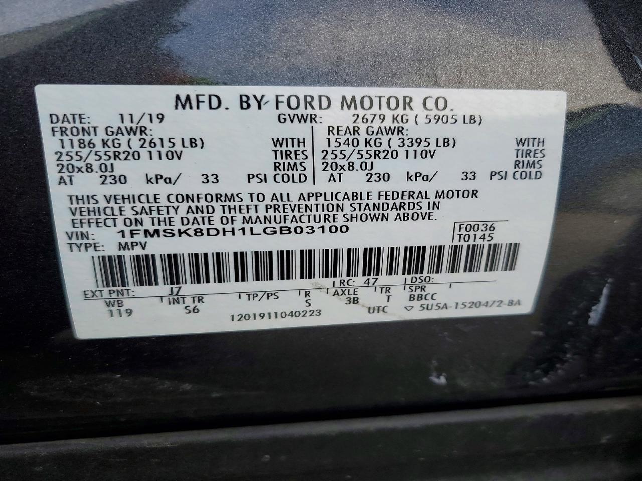 2020 FORD EXPLORER photo 25