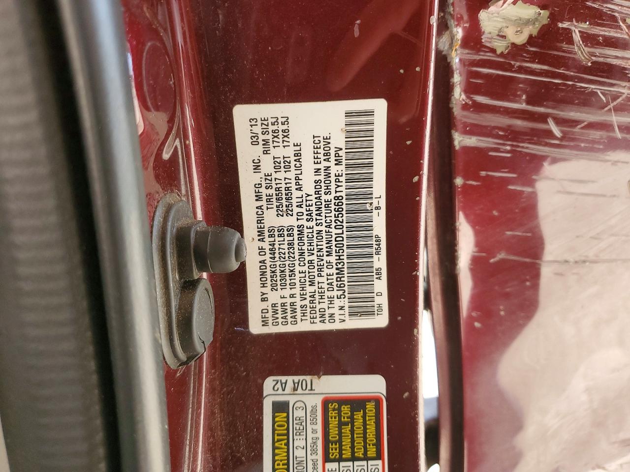 2013 HONDA CR-V EX photo 12