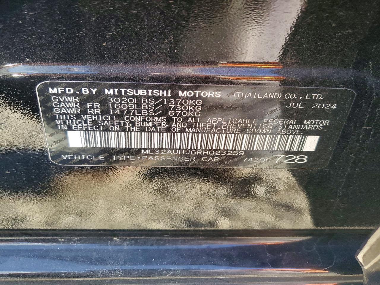2024 MITSUBISHI MIRAGE ES photo 12