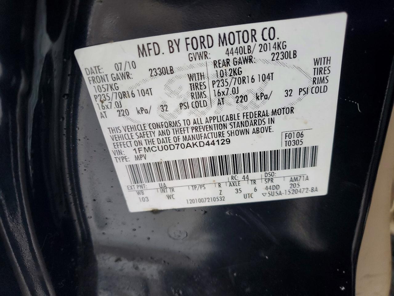 2010 FORD ESCAPE XLT photo 25
