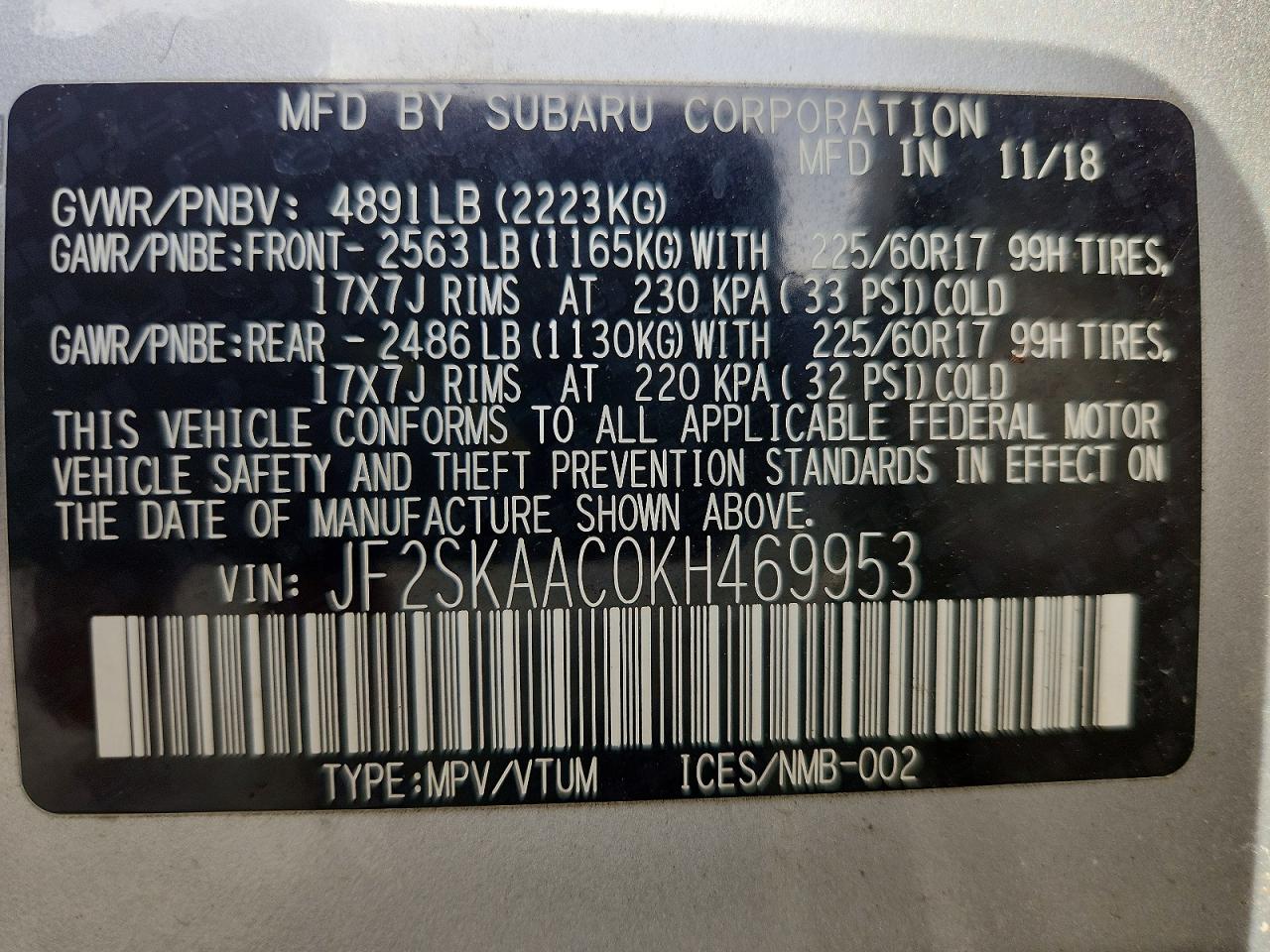 2019 SUBARU FORESTER photo 13