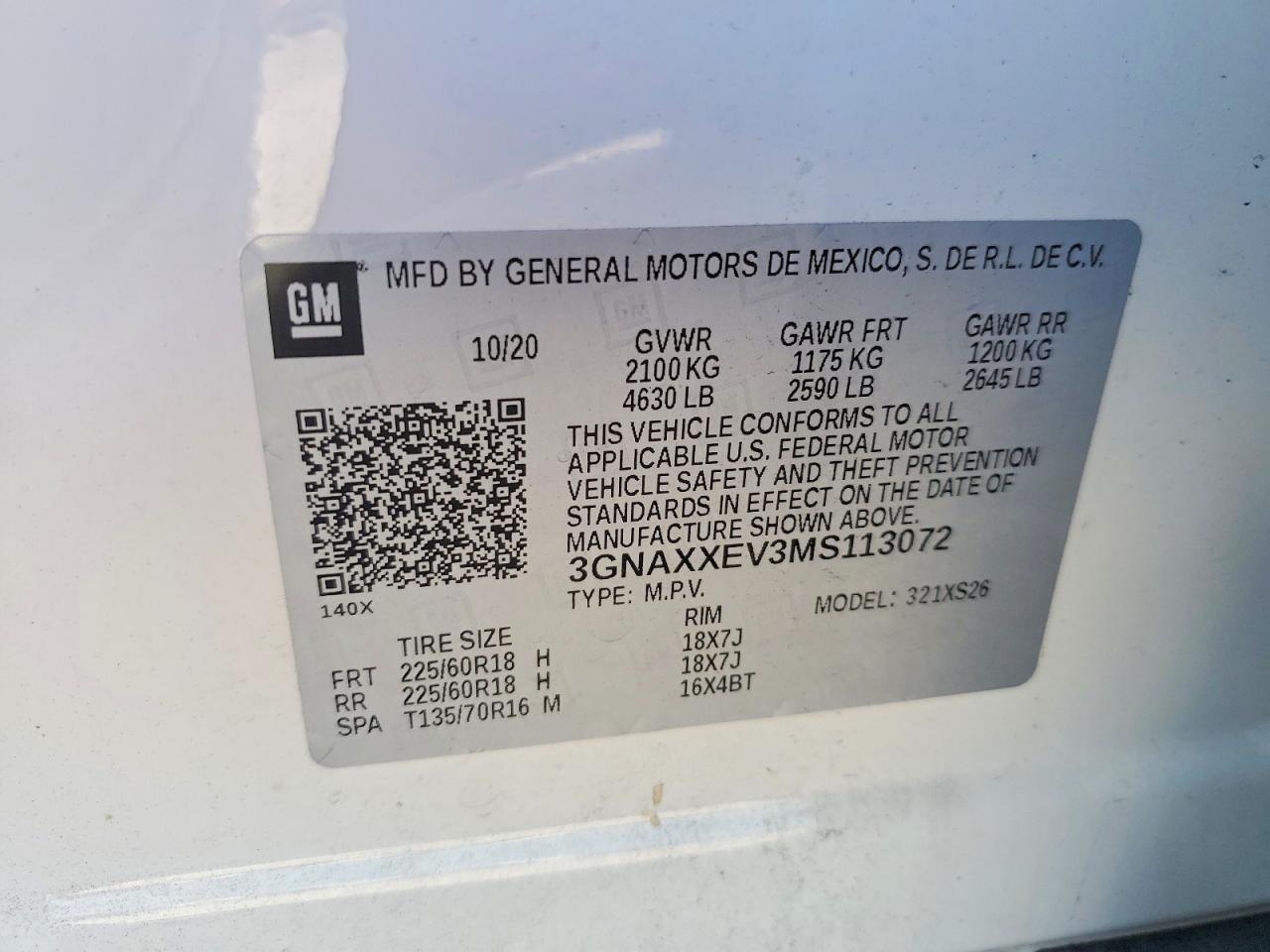 2021 CHEVROLET EQUINOX PREMIER photo 13