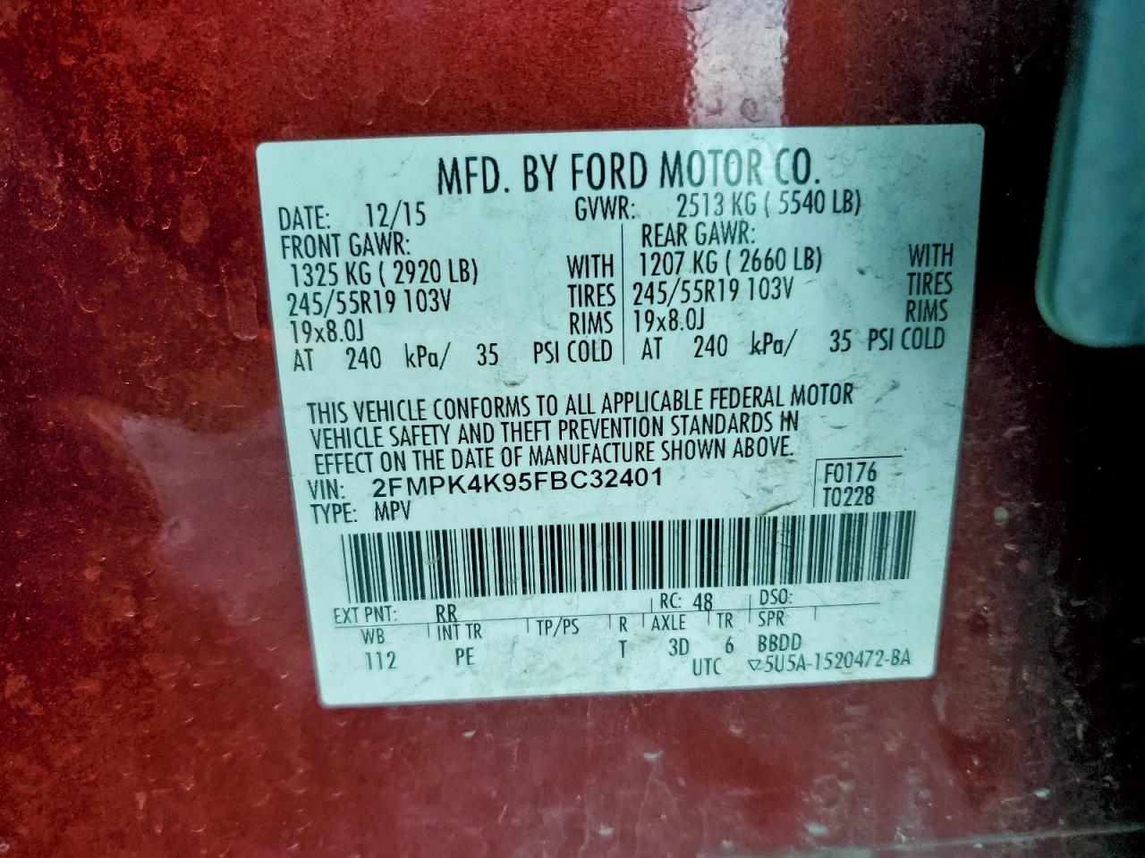 2015 FORD EDGE TITANIUM photo 25
