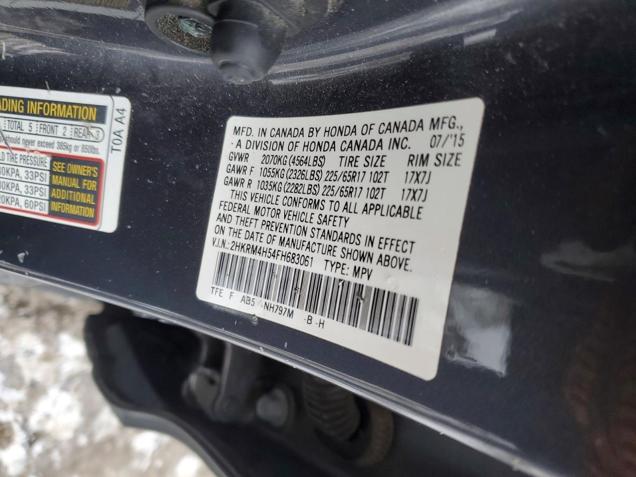 2015 HONDA CR-V EX photo 25