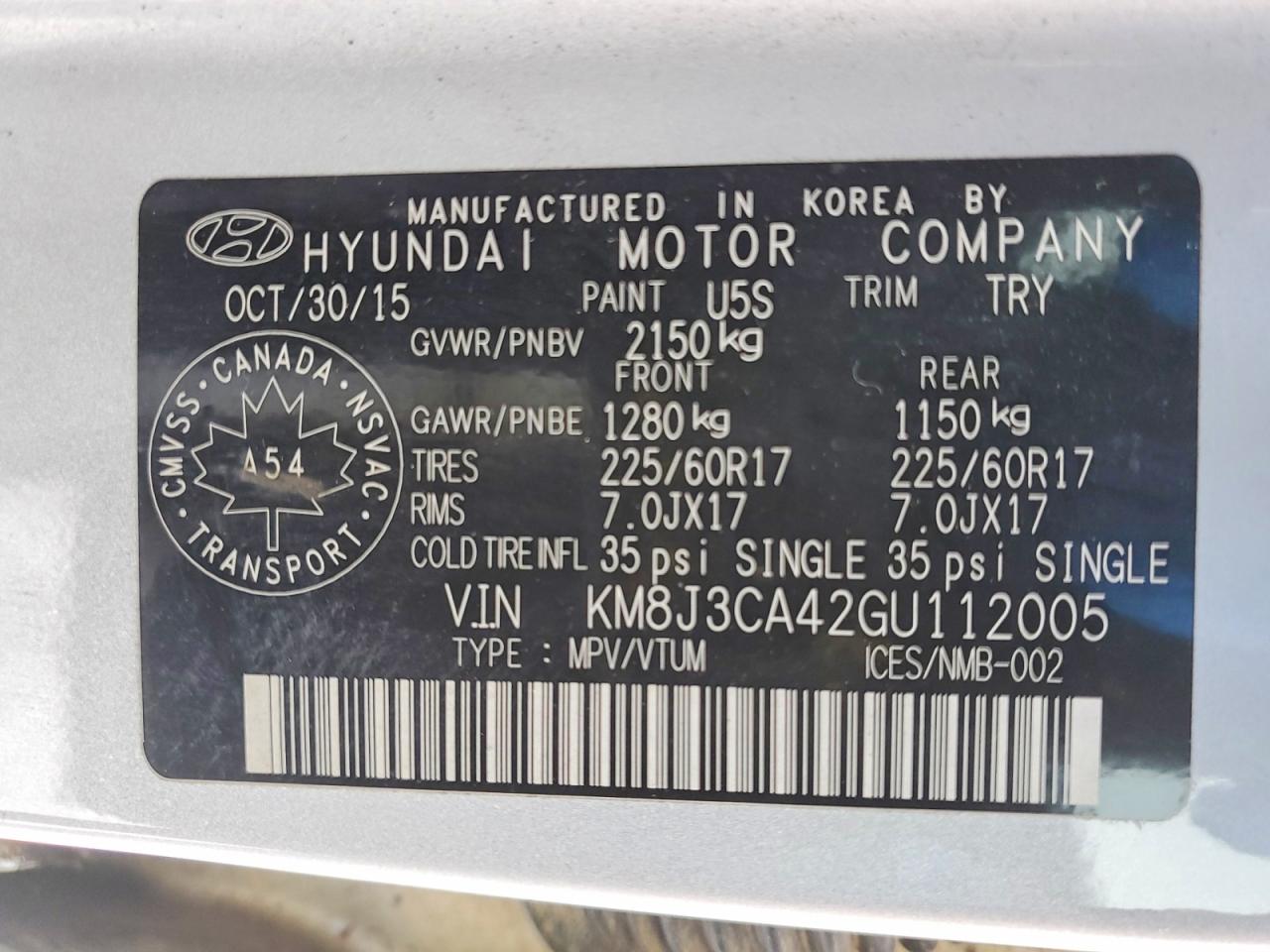 2016 HYUNDAI TUCSON LIMITED photo 25