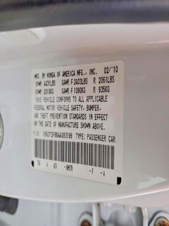 2010 HONDA ACCORD EXL photo 12