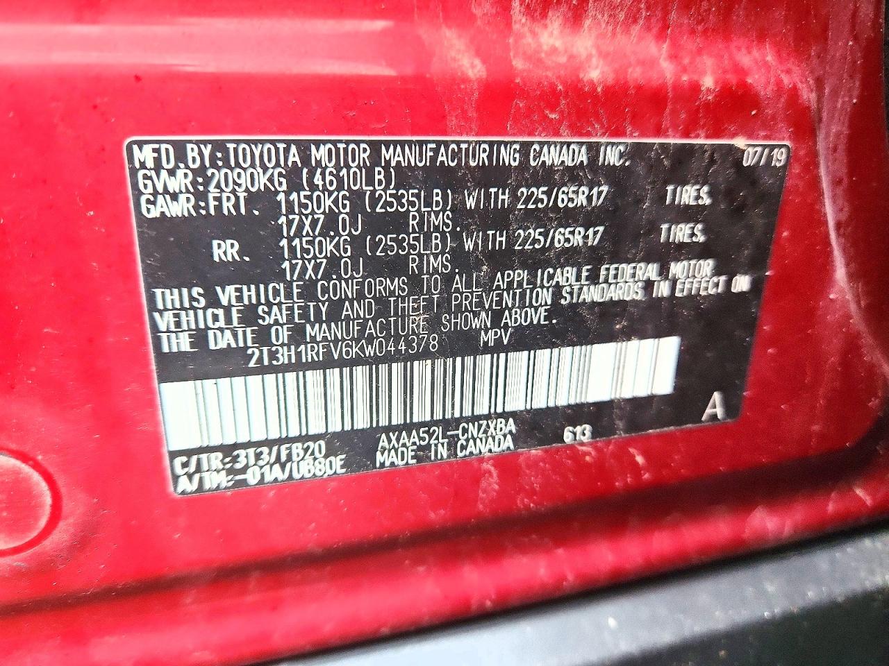 2019 TOYOTA RAV4 LE photo 13