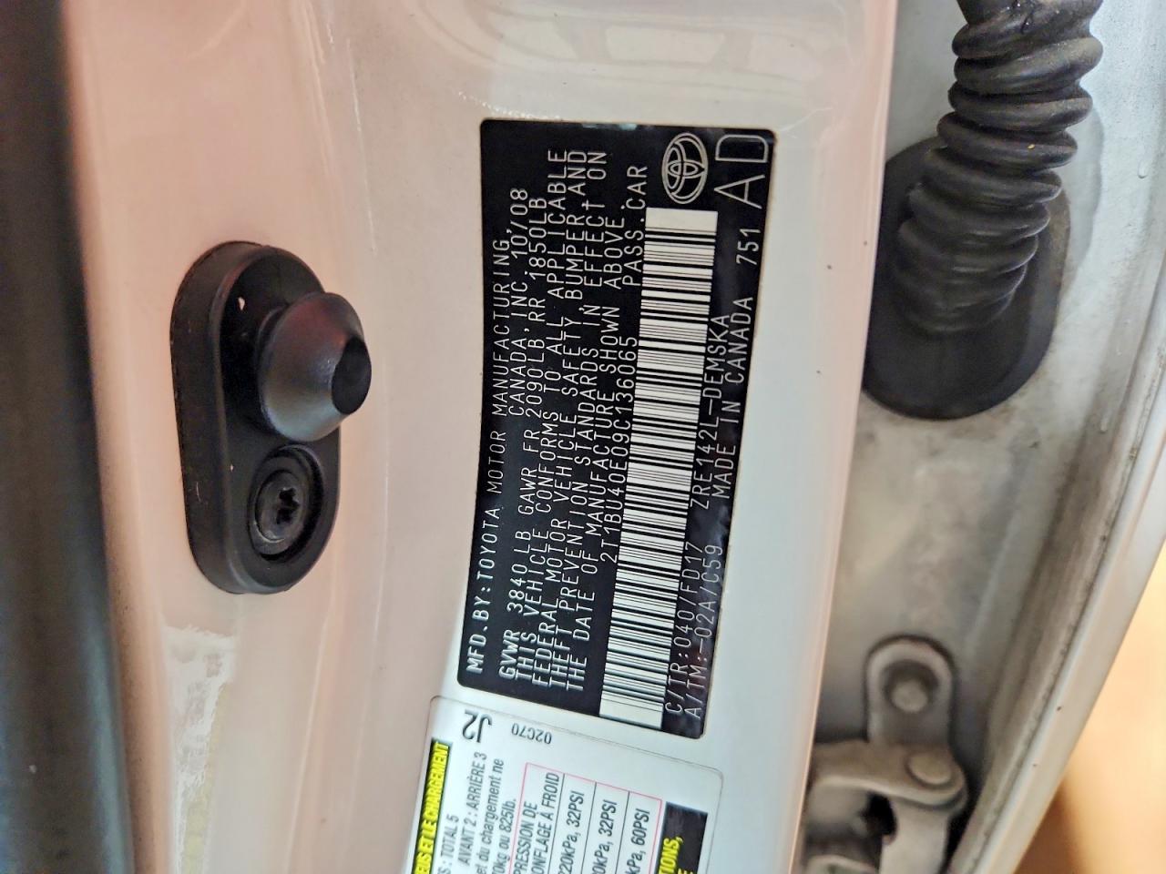 2009 TOYOTA COROLLA BASE photo 12