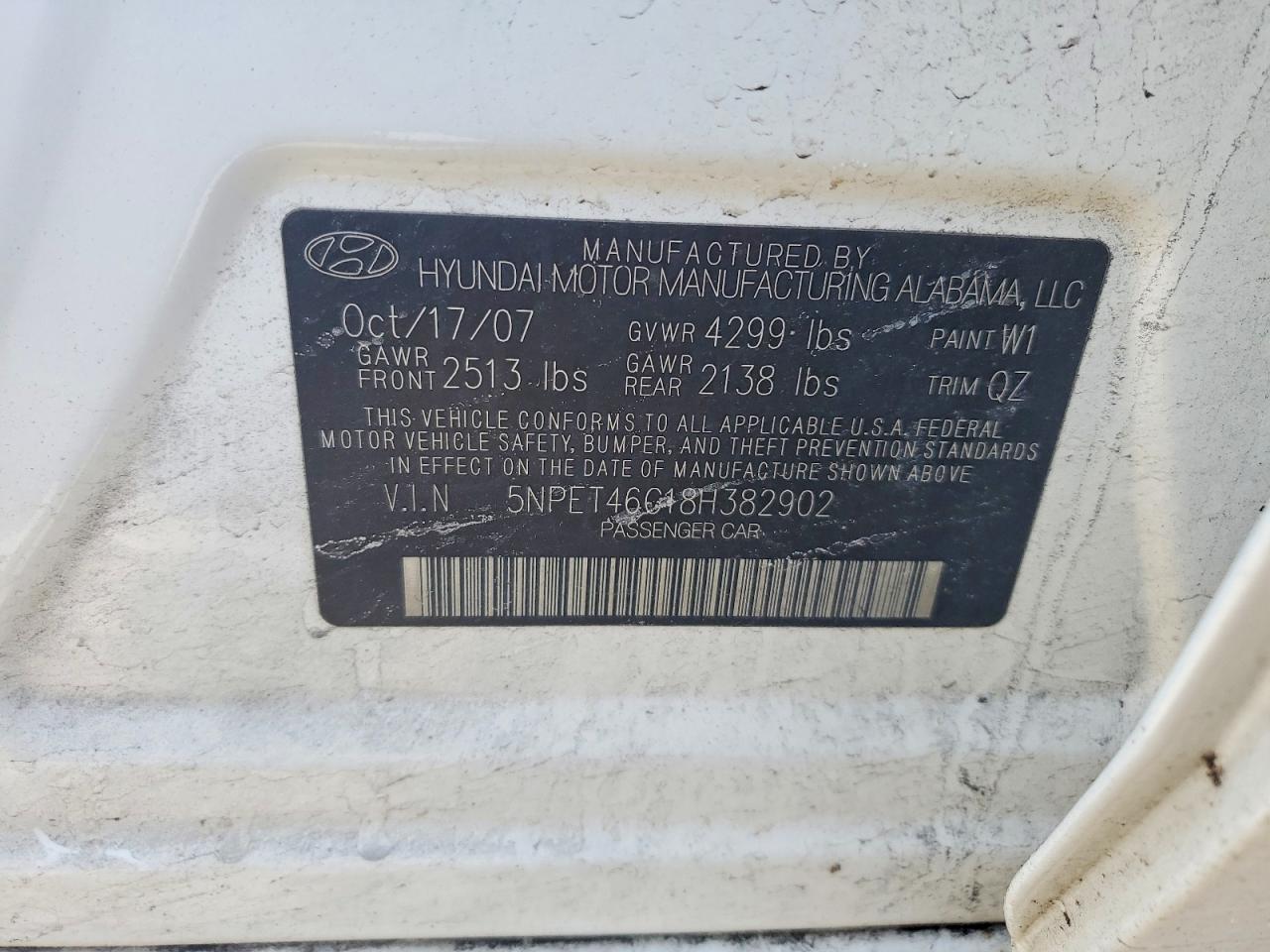 2008 HYUNDAI SONATA GLS photo 12
