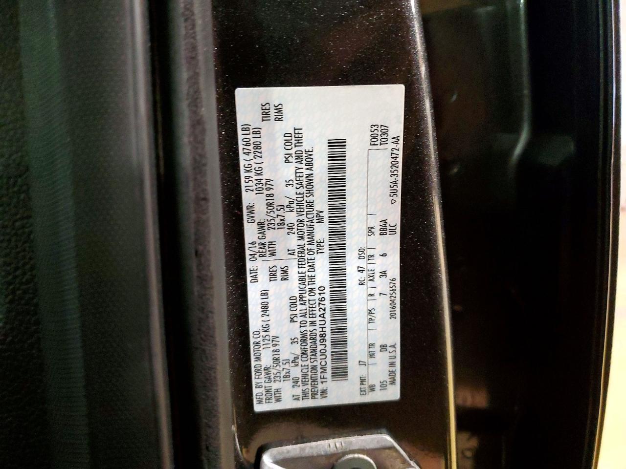 2017 FORD ESCAPE TITANIUM photo 12