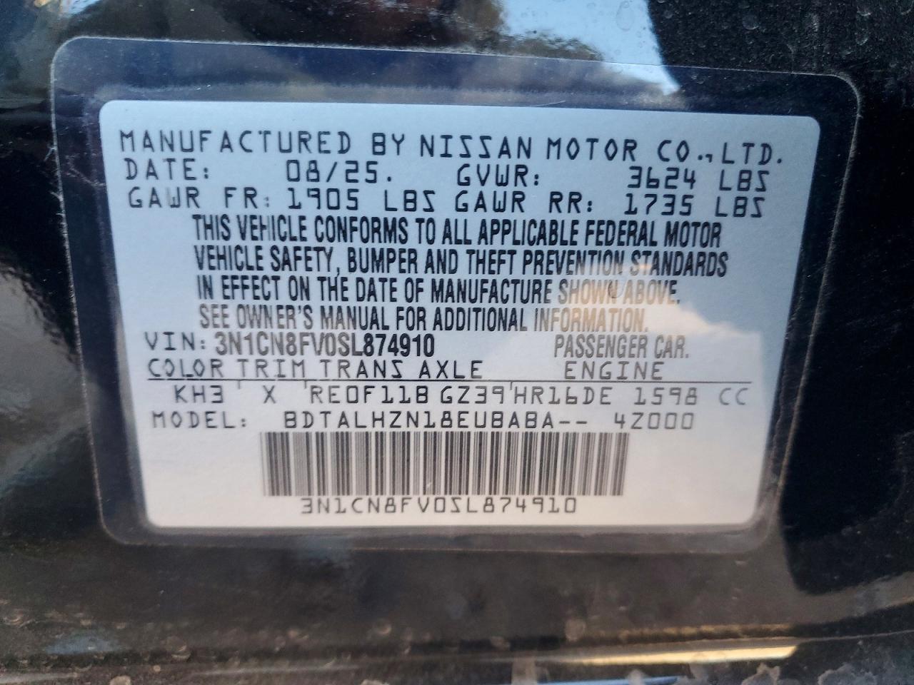 2025 NISSAN VERSA SR photo 23