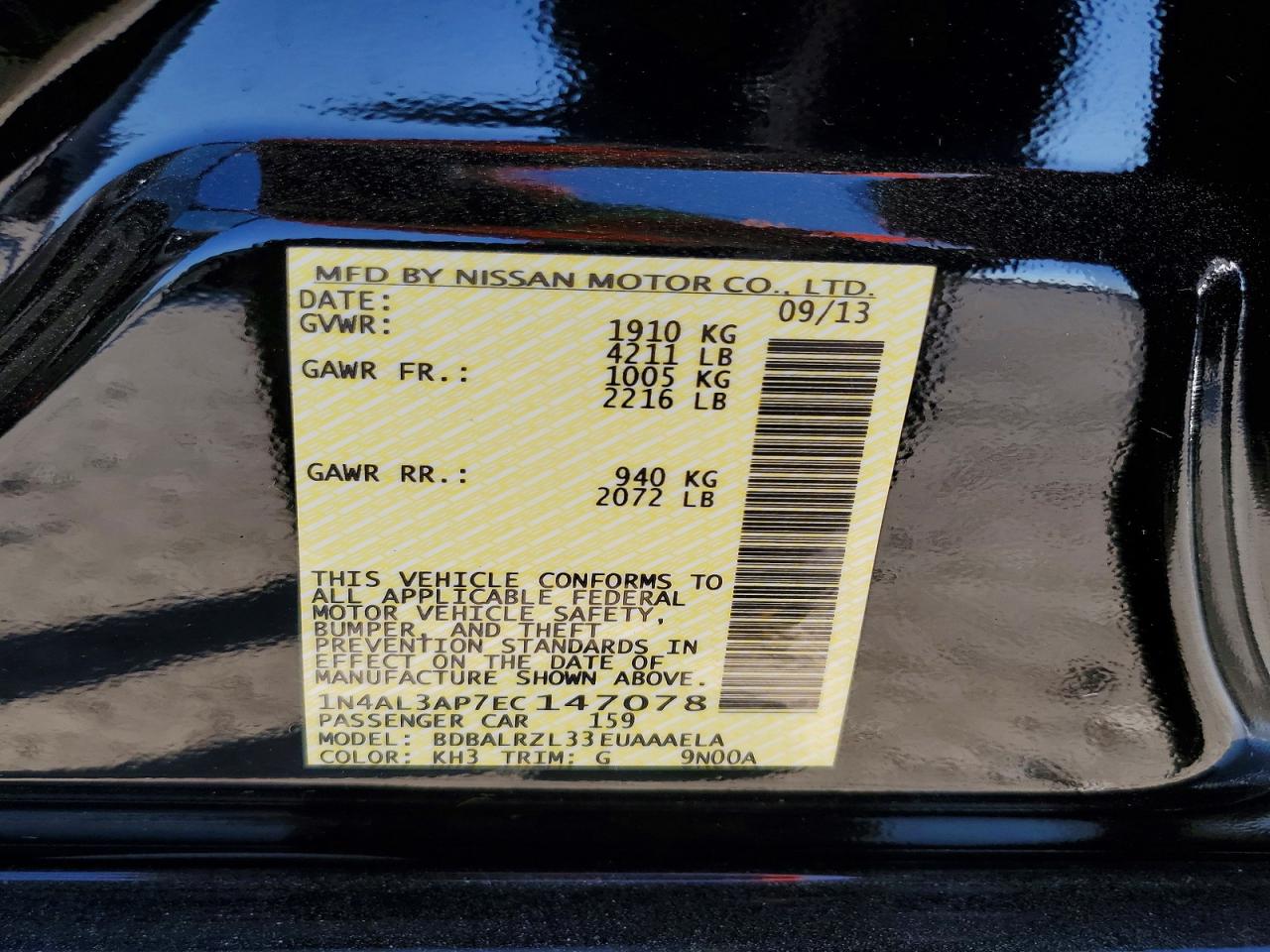 2014 NISSAN ALTIMA 2.5 photo 13
