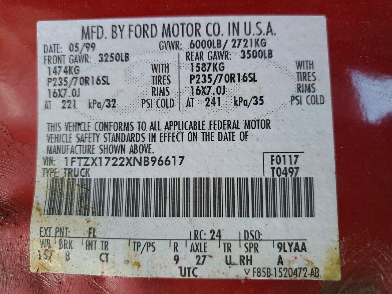 1999 FORD F150 photo 12