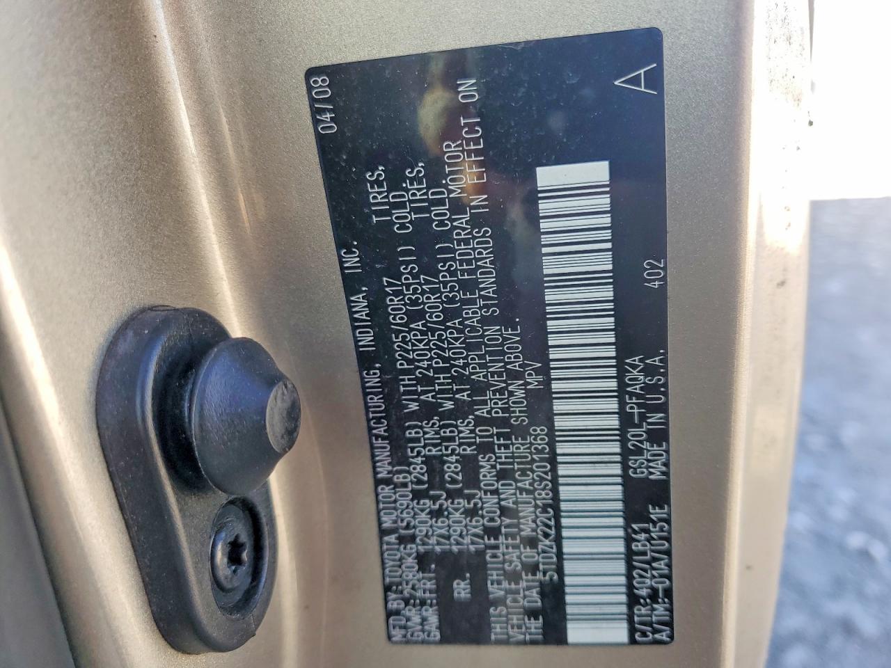 2008 TOYOTA SIENNA XLE photo 13