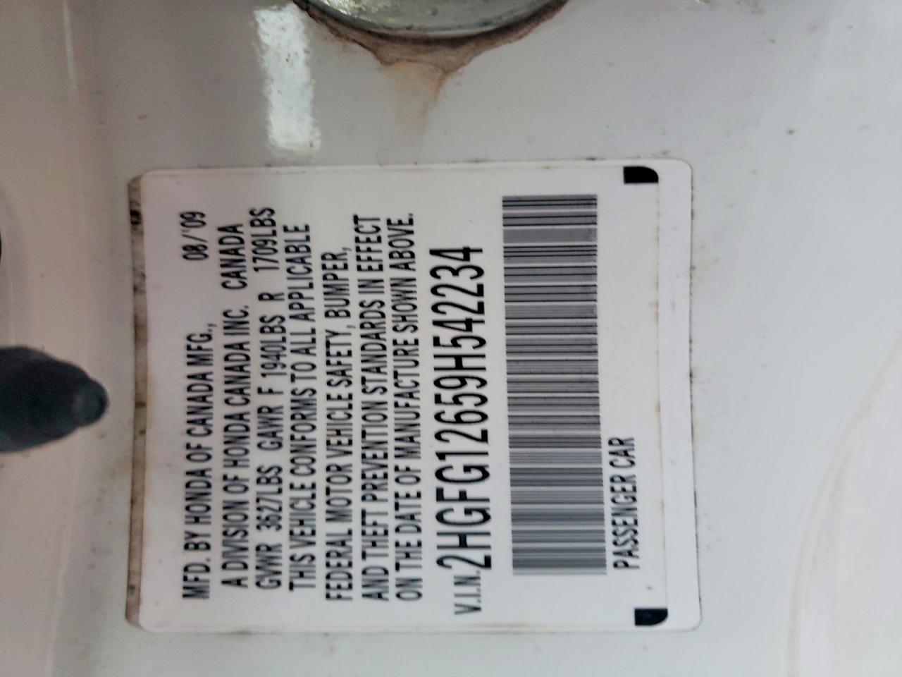 2009 HONDA CIVIC LX photo 12