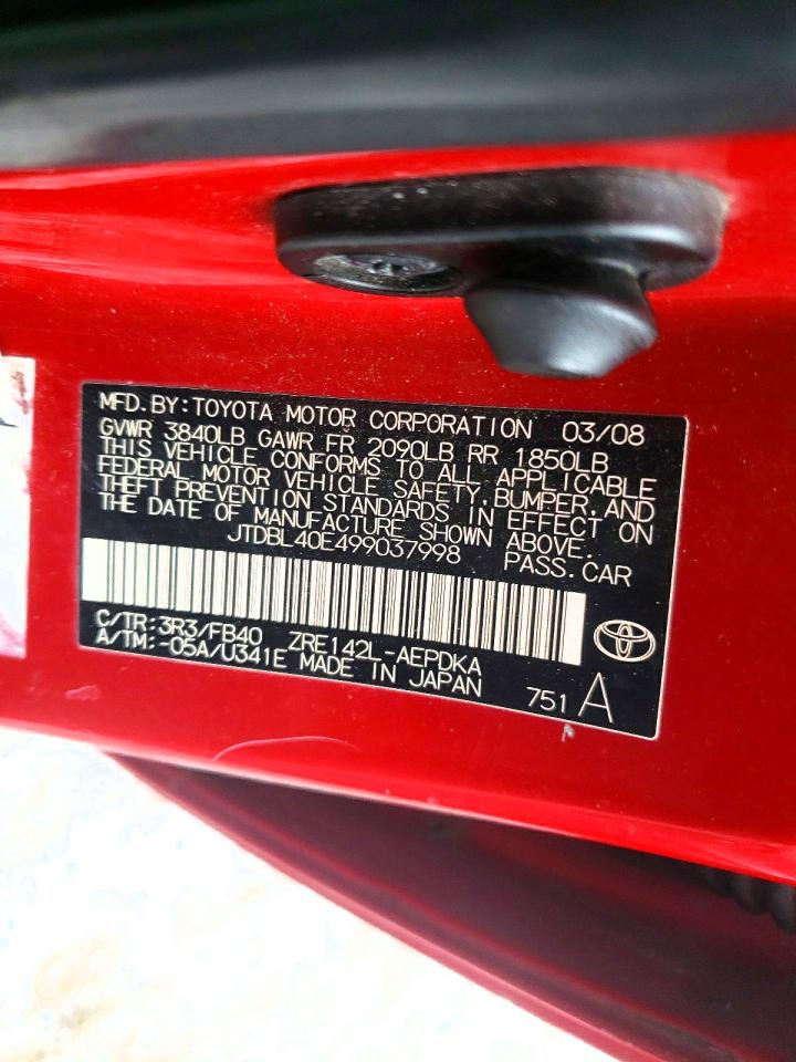 2009 TOYOTA COROLLA BASE photo 12