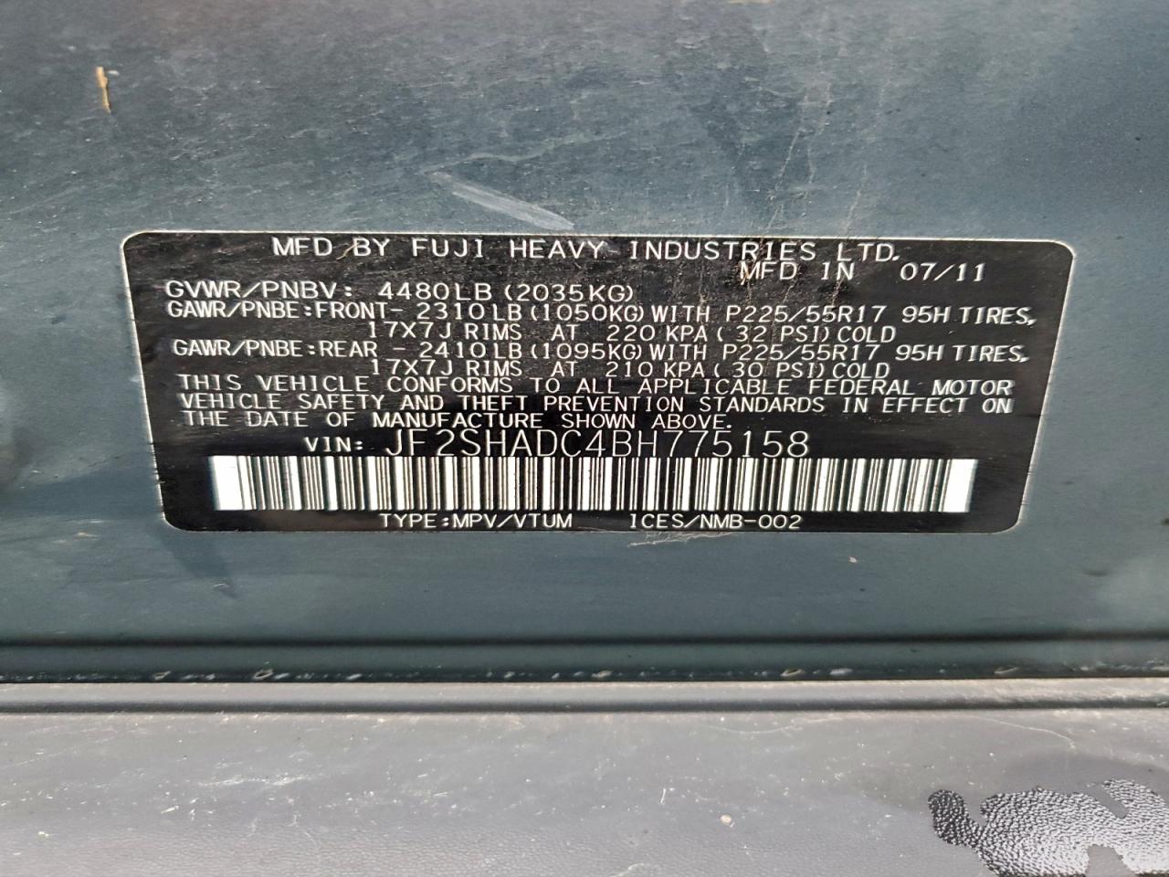 2011 SUBARU FORESTER 2.5X PREMIUM photo 14