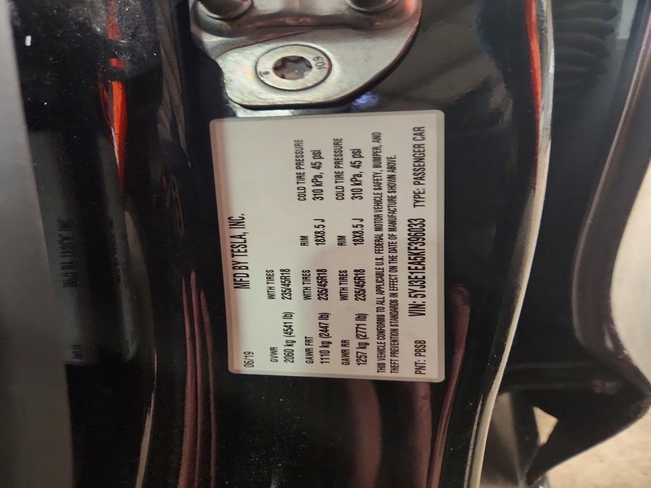 2019 TESLA MODEL 3 photo 12