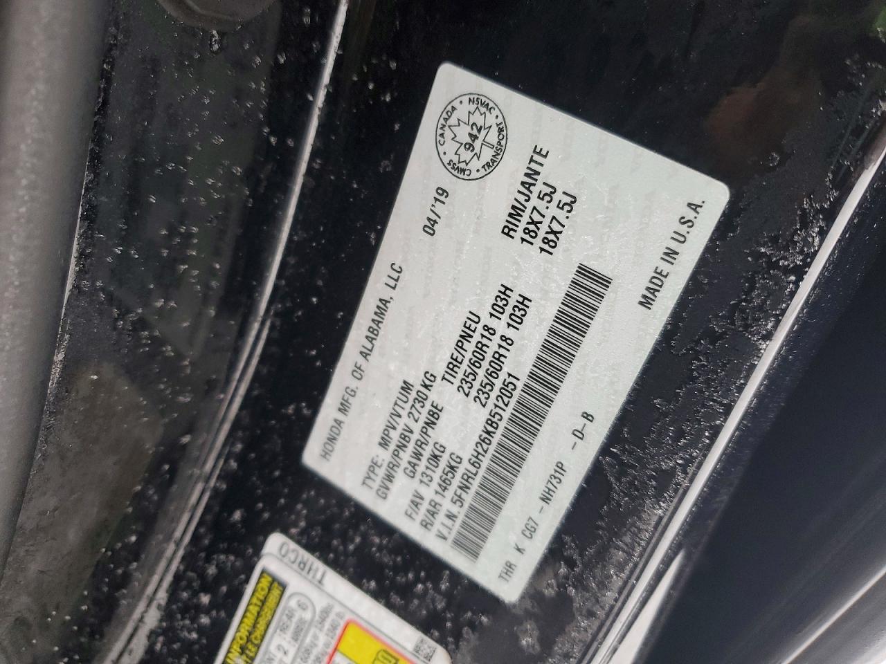 2019 HONDA ODYSSEY LX photo 13