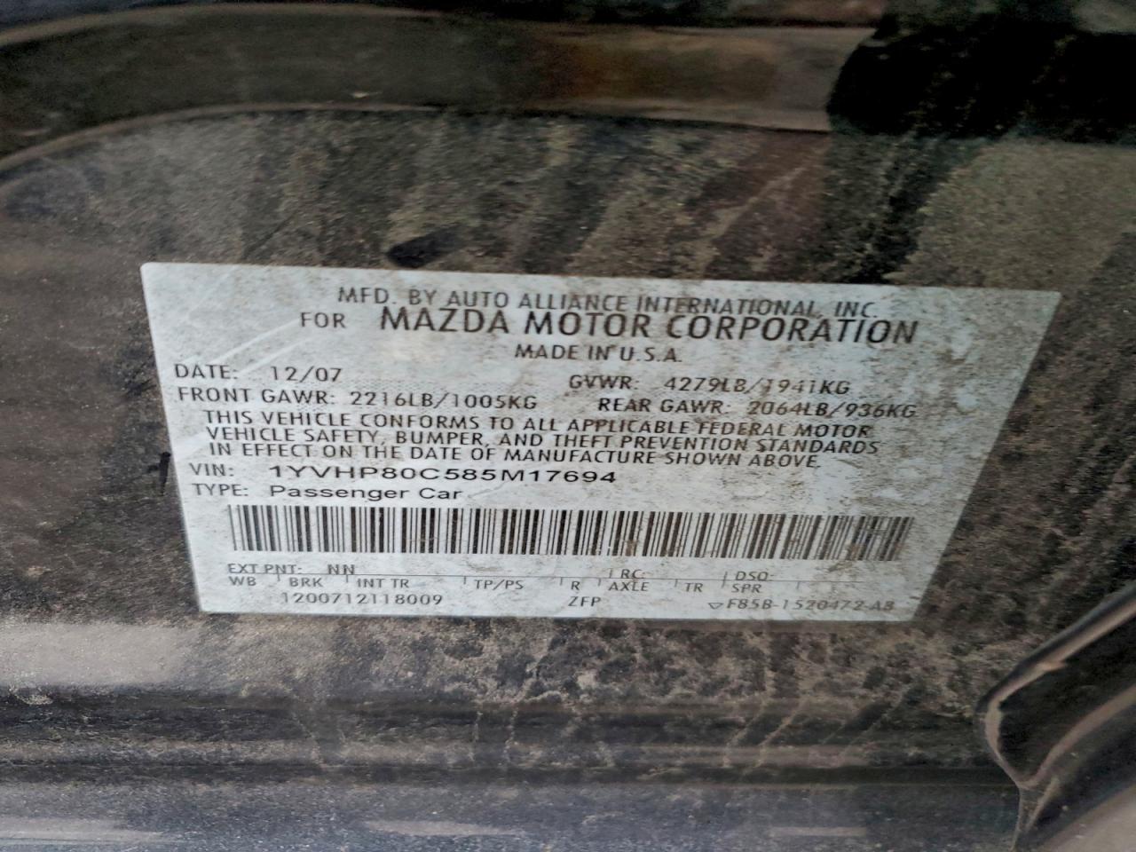 2008 MAZDA 6 I photo 12