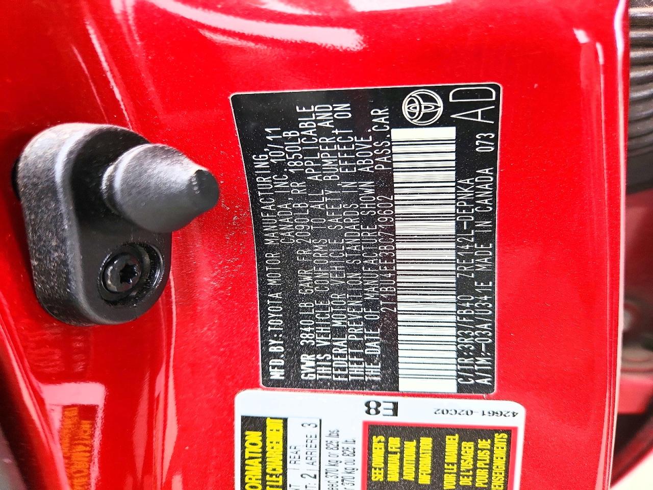 2011 TOYOTA COROLLA BASE photo 13