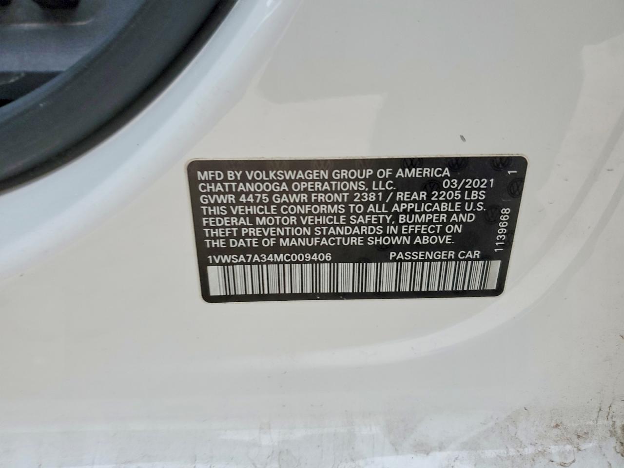 2021 VOLKSWAGEN PASSAT SE photo 12