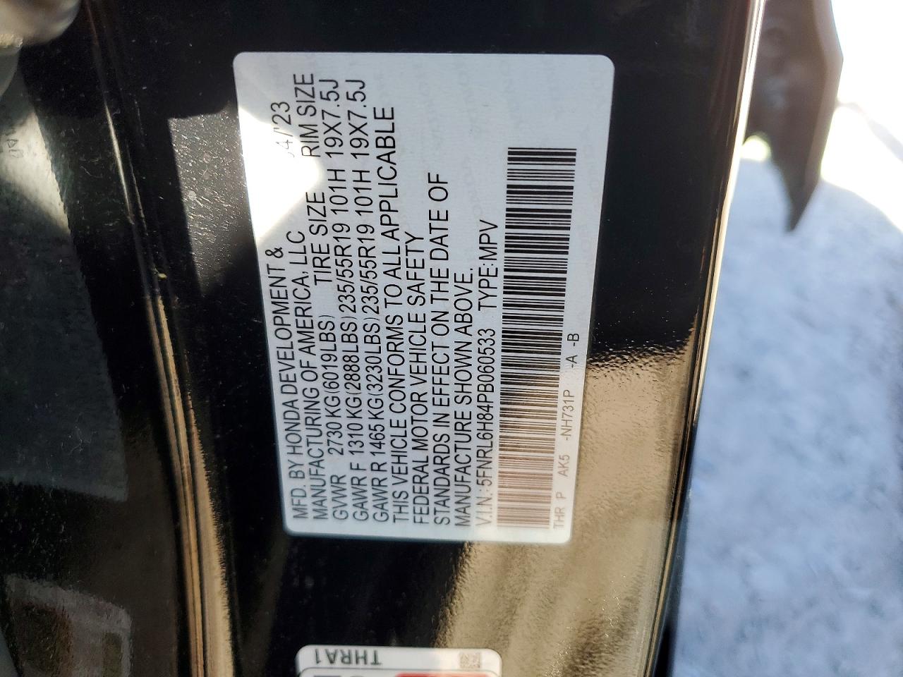 2023 HONDA ODYSSEY TOURING photo 13