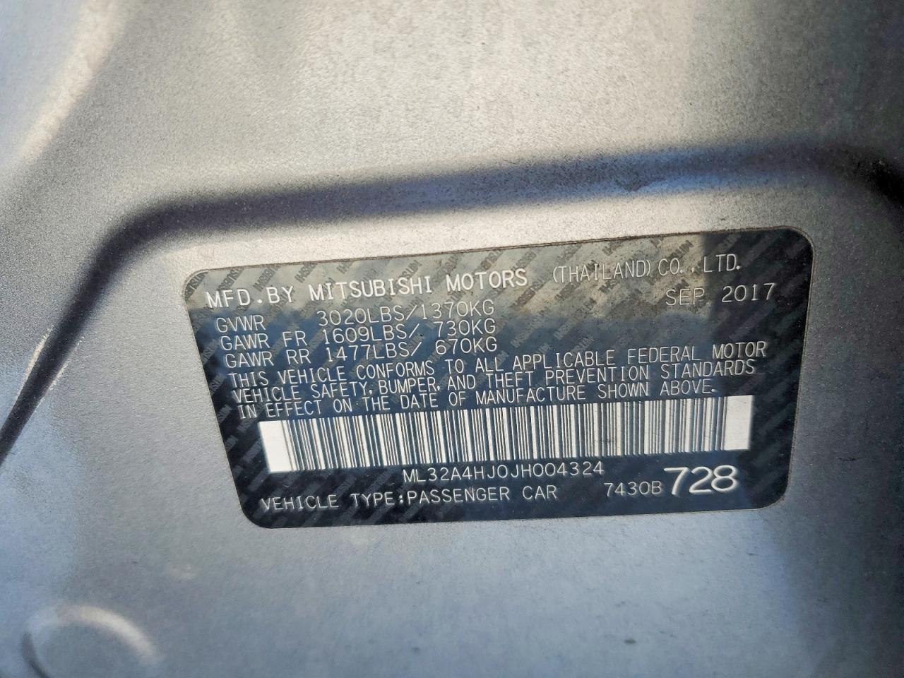 2018 MITSUBISHI MIRAGE SE photo 12