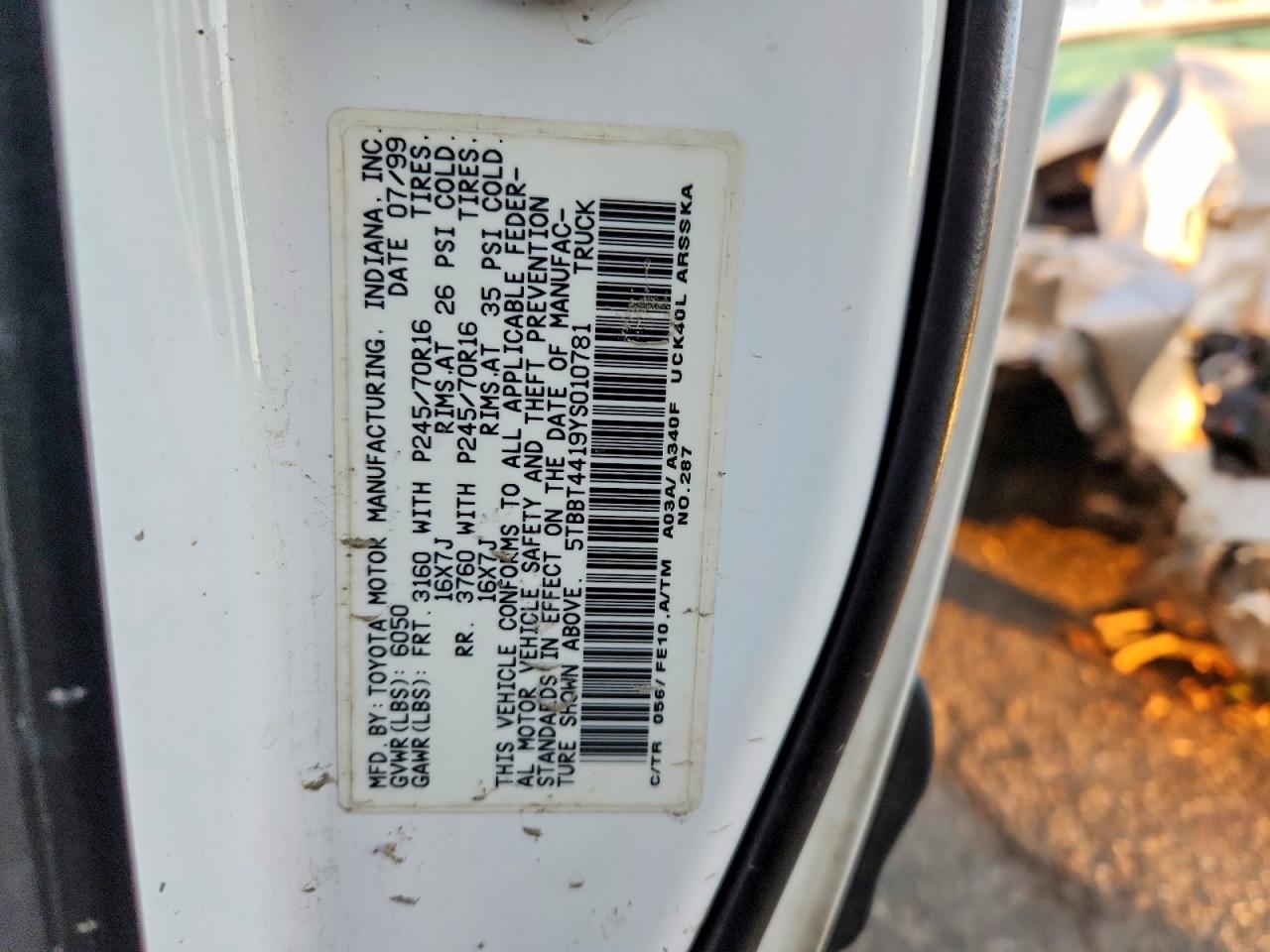 2000 TOYOTA TUNDRA ACCESS CAB photo 13