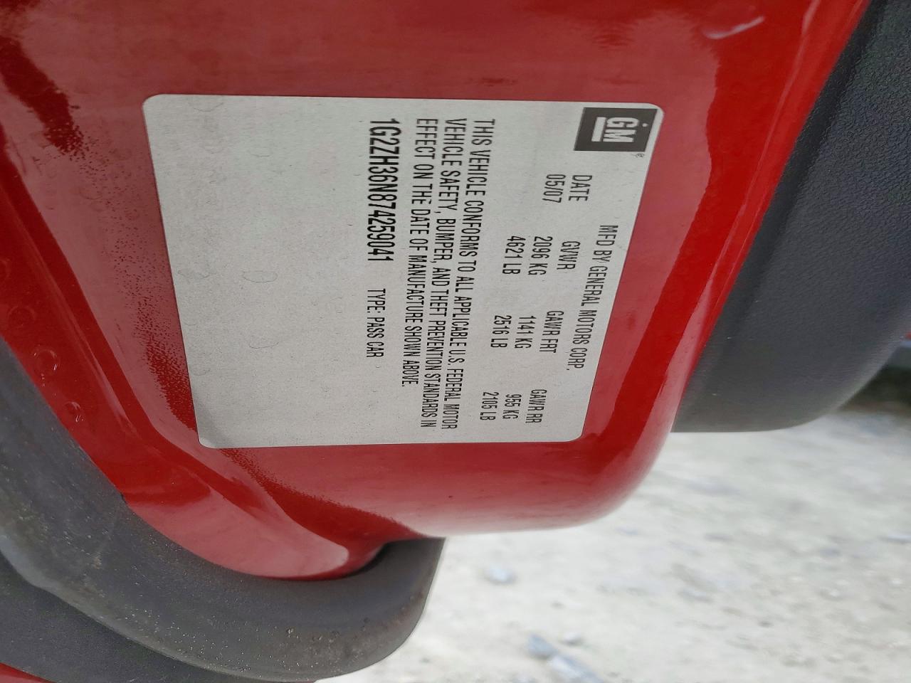 2007 PONTIAC G6 GT photo 12